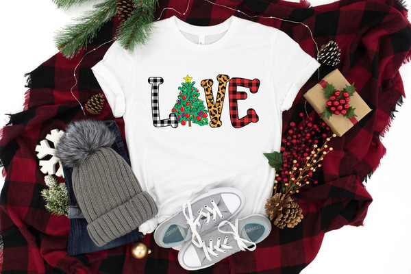 Love Buffalo Plaid Christmas Tree Shirt, Christmas Love Shirt, Christmas Family Shirt, Merry Christmas Shirt, Christmas Gift.jpg