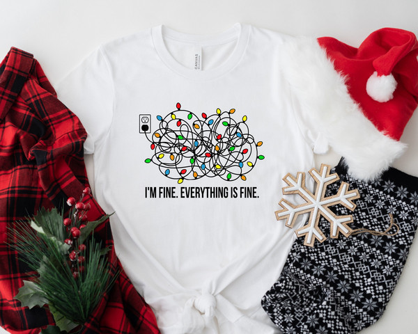 Cat Christmas Shirt, It's Fine I'm Fine Everything is Fine Shirt, Introvert Tee, Funny Shirt, Sarcastic Shirt, I'm Fine Shirt, Mental Shirt 1.jpg