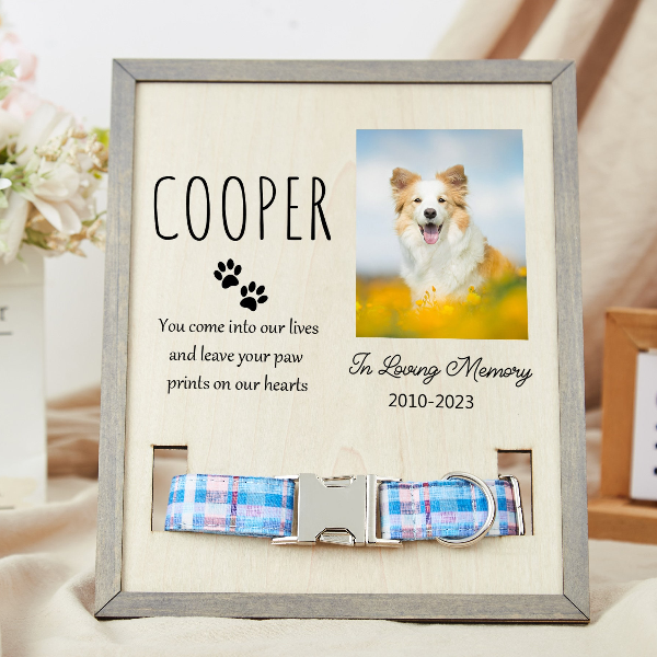 Dog Memorial Collar Frame, pet memorial gift, dog memorial gifts, pet condolence gifts, cat memorial gifts, pet bereavement gifts, dog loss gift, pet loss gift,