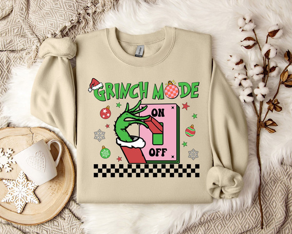 Christmas Mode Sweatshirt  Holiday Cheer Pullover  Festive Winter Jumper  Cozy Xmas Sweater  Seasonal Apparel.jpg