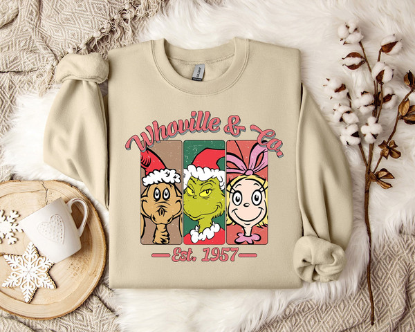 Grinch Christmas Sweatshirt, Whoville and Co Sweatshirt - Festive Holiday Apparel, Who-Ville Inspired Jumper, Christmas Whimsy Pullover,.jpg