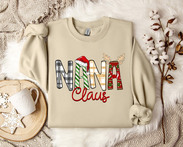 NANA Claus Sweatshirt - Cozy Winter Apparel - Festive Grandma Christmas Pullover - Seasonal Holiday Fashion - Unique Winter Top.jpg
