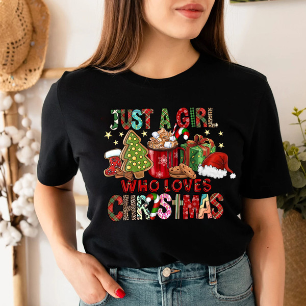 Just A Girl Who Loves Christmas, Women's Christmas Sweatshirt, Christmas Gift Shirt, Christmas Lover Shirt, Holiday Winter Shirt, Xmas Shirt.jpg