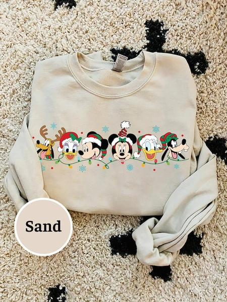 Disney Friends Christmas Sweatshirt, Mickey Christmas Shirt, Christmas Lights Sweatshirt, Christmas Gifts, Disney trip Shirt, Disney Xmas.jpg