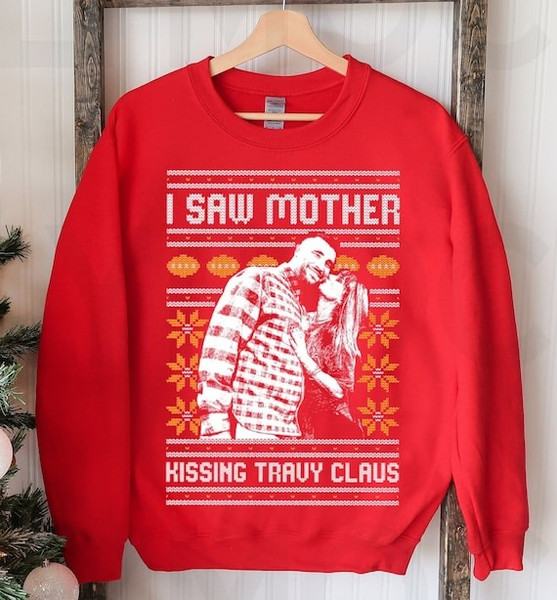 I Saw Mother Kissing Travis Kelce Christmas Sweatshirt, Kelce Shirt, Vintage Kansas City Football, Kelce Kansas City Football, Kelce Taylor.jpg