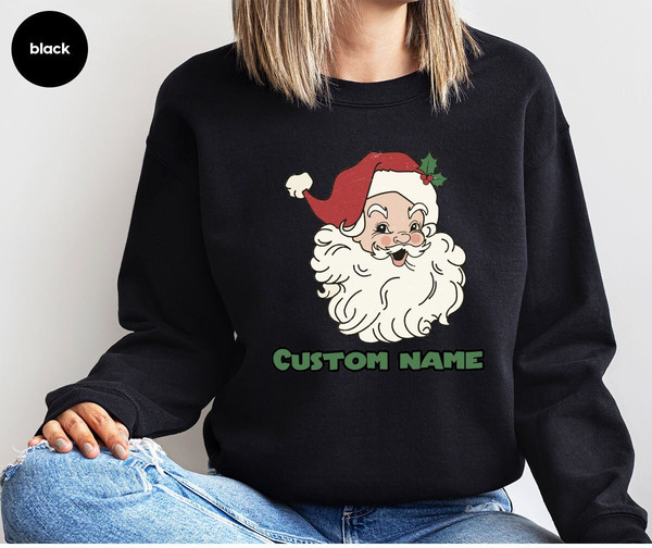 Personalized Christmas Gifts, Merry Christmas Sweatshirts, Santa Claus Hoodies, Custom Holiday Gift, Customized Xmas Long Sleeve T-Shirts.jpg