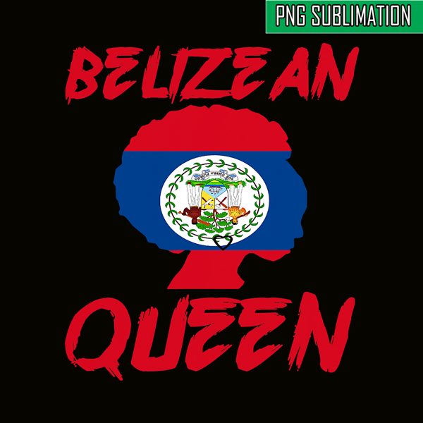 QUE03112349-Belizean Queen PNG, Flag Afro PNG, Black Queen PNG.png