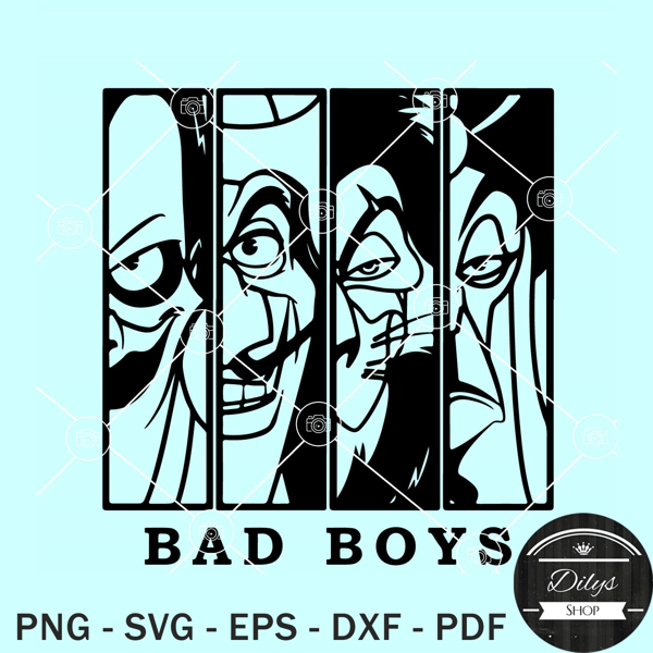 Bad Boys Villains SVG, Villains gents SVG, Bad Boys SVG, Disney Villains SVG.jpg