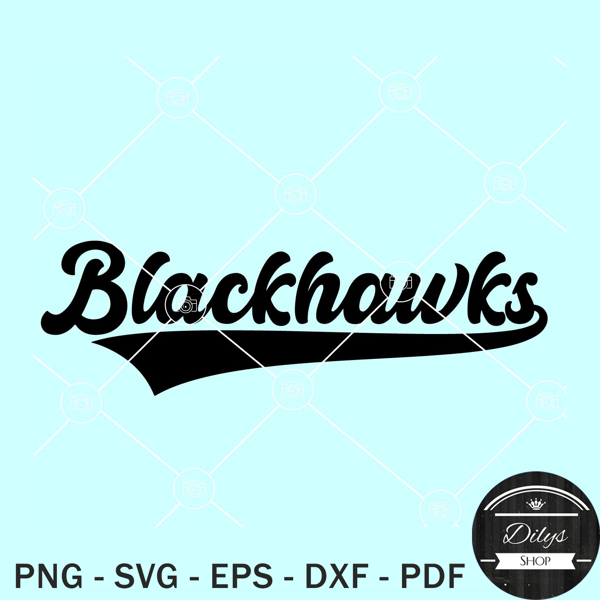 Black Hawks SVG, Chicago Black Hawks SVG, Black Hawks college font SVG.jpg