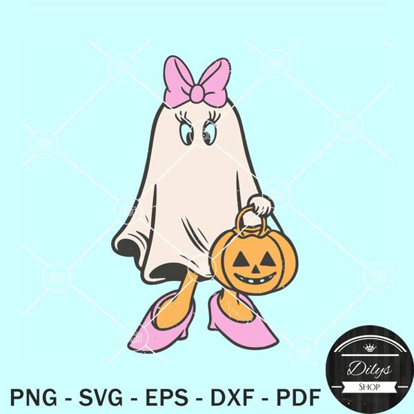 Daisy duck Ghost Halloween SVG, Daisy duck Ghost Halloween Pumpkin SVG, Disney Halloween svg.jpg