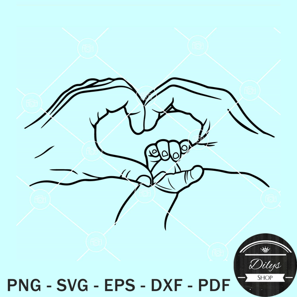 Family hands heart SVG, Parents and Kids Hands in Heart SVG, Family Hands SVG.jpg