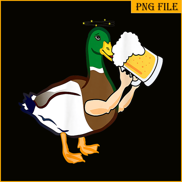 BEER28102321-Drunken Duck With Beer PNG Beer Lover PNG Beer Party PNG.png