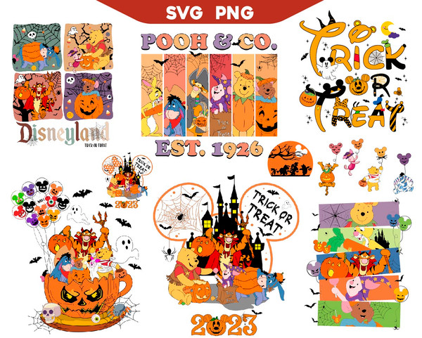 Winnie the Pooh Halloween Svg Bundle, Pooh Spooky Party Svg Png.jpg