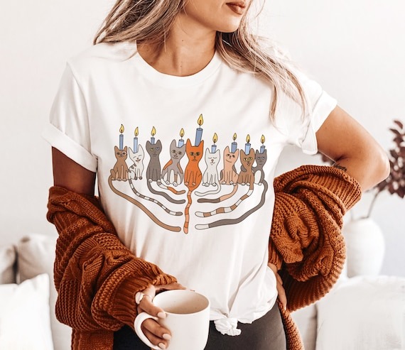 Funny Hanukkah Shirt Cat Menorah Hanukkah Menorah Shirt Meowzel Hannukah Sweater Hannukah Sweatshirt Chanukah Sweater Jewish Hanukkah Gift.jpg