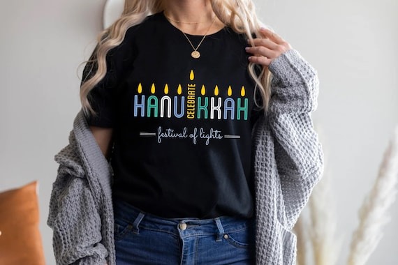 Hanukkah Menorah Shirt, Hanukkah Holiday Shirt, Jewish Gift Tee, Festival Of Light Shirt, Jewish Festival, Menorah, Jewish Religious Ritual.jpg