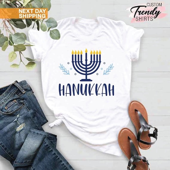 Happy Hanukkah Shirt, Chanukah Gifts, Jewish Shirt for Women, Jewish Holiday Shirt Gifts, Jewish Gifts for Hanukkah, Menorah Shirt Gift.jpg