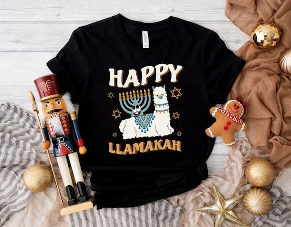 Happy Hanukkah Shirt,Hanukkah Llama Sweater,Llamakah Graphic Tees,Candle Lights Shirts for Jewish,Dreidel Graphic Tees,Jewish Holiday Gifts.jpg