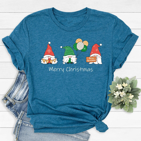 Cute Christmas Gnomes Balloons Graphic Tees for Kids, Bulk Christmas Gifts, Christmas Gnomes Gifts for Kids, Matching Family Shirts.jpg