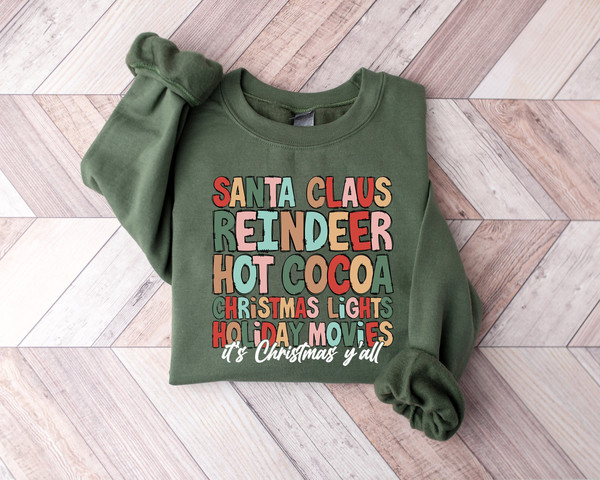 It's Christmas Y'All Sweatshirt, Santa Claus Christmas Sweatshirt, Christmas Sweatshirt, Christmas Woman Sweatshirt, Christmas Kids Shirt.jpg