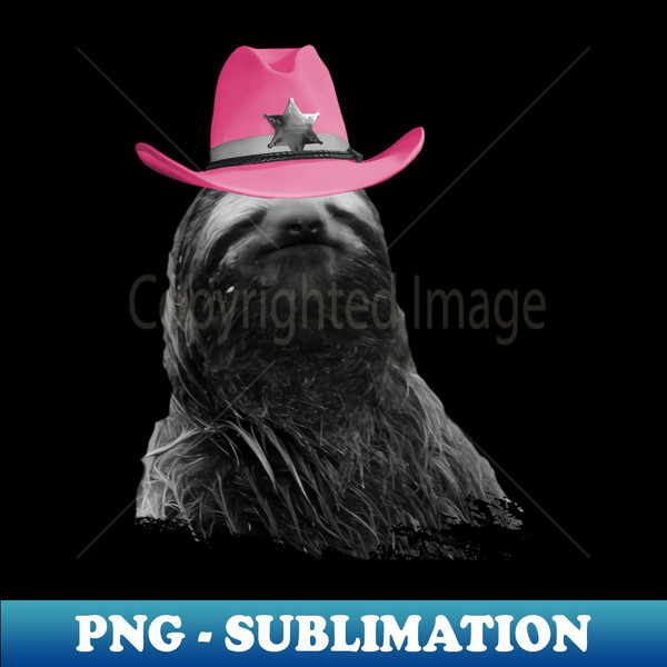 WW-31972_Sloth Wearing Pink Cowboy Hat Cowgirl 5985.jpg