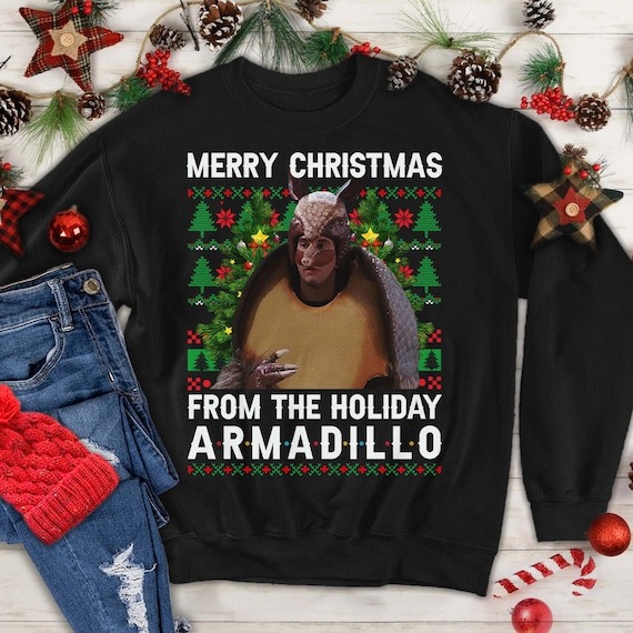 Merry Christmas From The Holiday Armadillo Ugly Christmas Sweatshirt, Funny Hanukkah Armadillo Friends Christmas Shirt.jpg