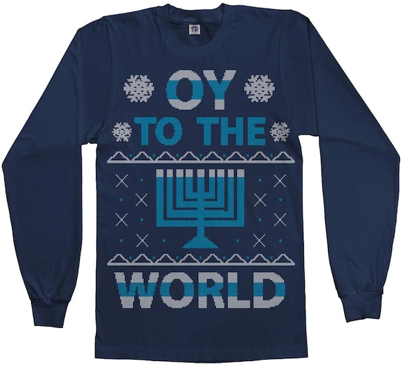 Oy To The World Hanukkah Celebration Mens Long Sleeve T-Shirt - Short Sleeve T-Shirt - Tank Top.jpg