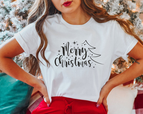 Merry & Bright Christmas Trees Shirt, Christmas Shirt, Holiday Sweater, Womens Holiday Sweatshirt, Christmas Shirt, Winter Shirt.jpg