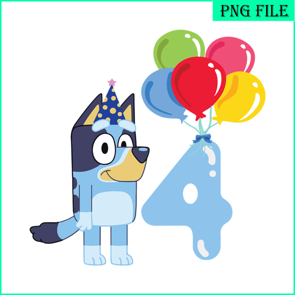 Bluey birthday 4 svg - Inspire Uplift