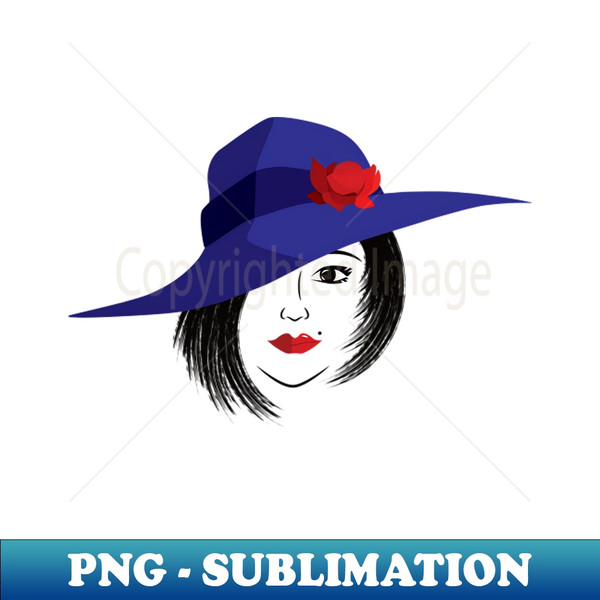 UT-18569_Lady wearing a blue hat with red rose 8622.jpg