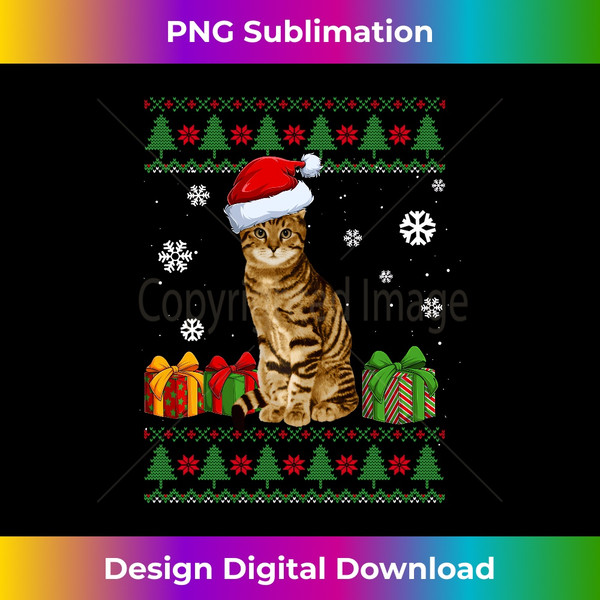 KC-20231125-7642_Funny Cat lovers Cute Cat Santa Hat Ugly Christmas Sweater Long Sleeve 0463.jpg