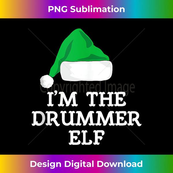 WX-20231125-3371_Christmas I'm The Drummer Elf Xmas Pajama Drums Drumming Tank Top 0618.jpg