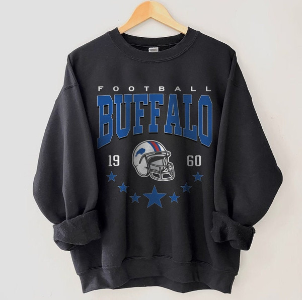 Buffalo Football Sweatshirt, Vintage Style Buffalo Football Crewneck, Football Sweatshirt, Buffalo Football Sweatshirt, Football Fan Gifts.jpg
