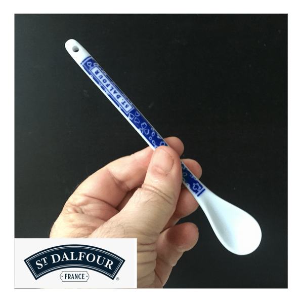 St Dalfour Porcelain Spoon, Blue and White French Pottery