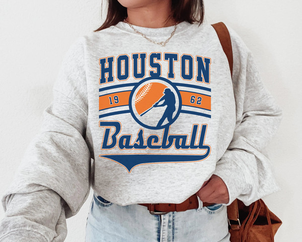 Vintage Houston Astro Crewneck Sweatshirt  T-Shirt, Astros EST 1962 Sweatshirt, Houston Baseball Shirt, Retro Astros Shirt.jpg