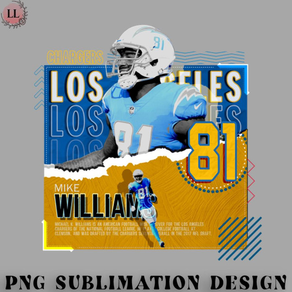 BA070723082181-Football PNG Mike Williams Football Paper Poster Chargers.jpg