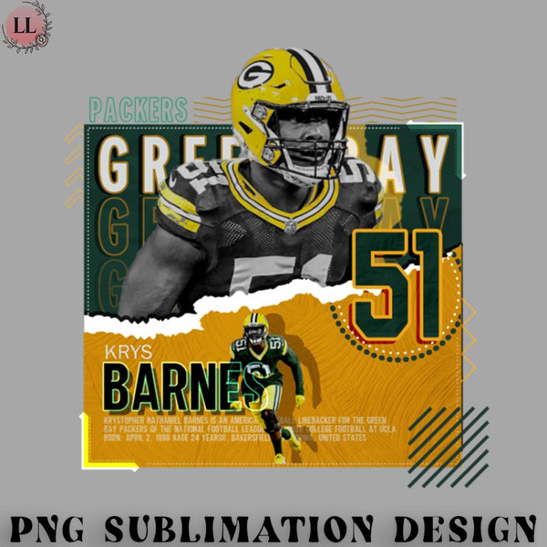 FA0707230820220-Football PNG Krys Barnes Football Paper Poster Packers.jpg