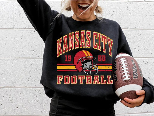 Kanas City Football Sweatshirt, Vintage Style Kanas City Football Crewneck, Chiefs Comfort T-shirt, Chiefs Football Shirt, Kansas City Shirt.jpg