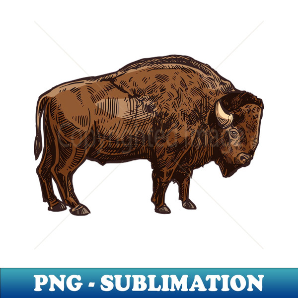 ZZ-1846_American Bison Distressed Buffalo Funny American Bison 8437.jpg