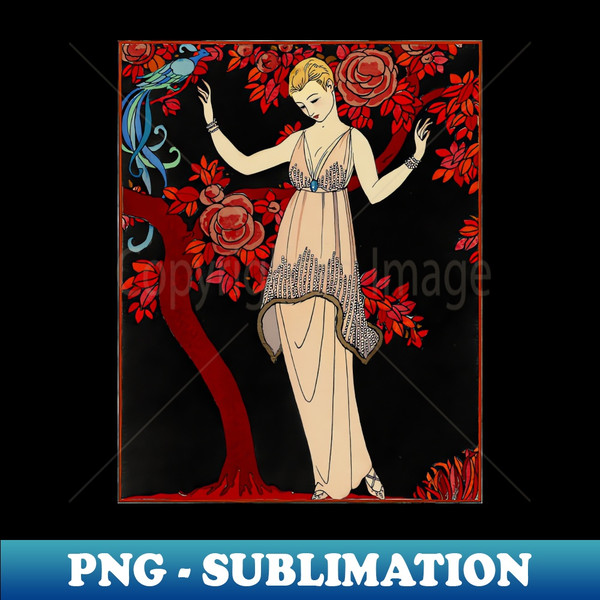 AX-8707_Fashion Illustartion - LArbre de science Robe du soir de Doeuillet 1914 by George Barbier 2156.jpg