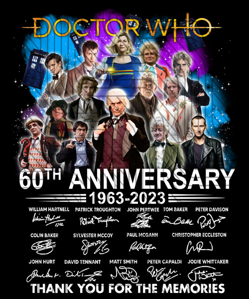 Doctor Who 60th Anniversary 1963 - 2023 Signature Thank You For The Memories Sweatshirt black.jpg