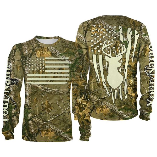 Great Deer Hunting realtree camo American Flag Shirts gift i - Inspire  Uplift