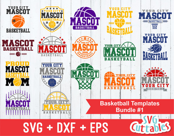 Basketball Bundle SVG - Template Bundle 1 - svg - eps - dxf - Basketball svg - Team - Silhouette - Cricut Cut File - svg File - Digital File.jpg
