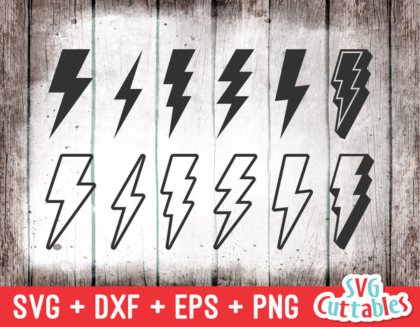 Lightening Bolt svg - Thunder Cut File - svg - dxf - eps - png - Silhouette - Cricut - Digital Download.jpg