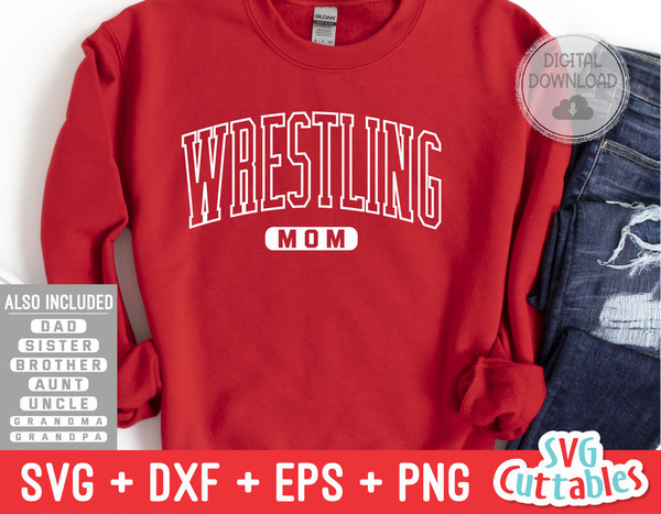 Wrestling Family svg - Wrestling Mom svg - dxf - eps - png - Wrestling svg - Cut File - Silhouette - Cricut - Digital File.jpg