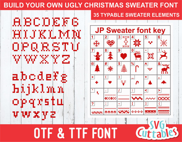 Christmas Sweater font, Christmas font, otf, Ugly Christmas Sweater, JP Sweater font, Silhouette, Cricut cut file, digital download.jpg