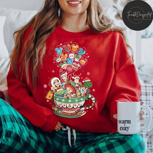 Disney Pixar Toy Story Christmas Teacup Balloons Shirt, Mickey Ears Toy Story You've Got A Friend In Me, Disney Family Christmas Party 2023.jpg