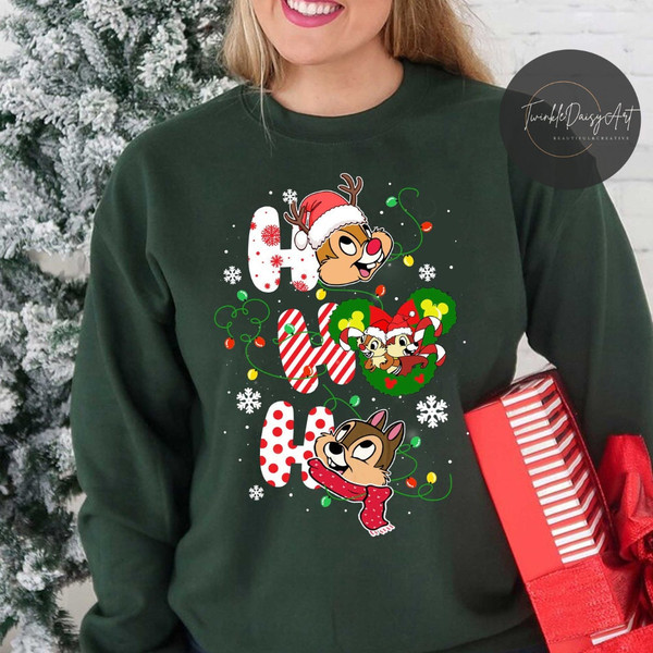 Ho Ho Ho Chip n Dale Christmas shirt, Chip and Dale Hohoho shirt, Double Trouble shirt, Mickey's very merry Christmas, Adults & Kids sizes.jpg