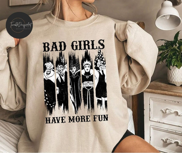 Vintage Disney Villians Halloween Shirt, Bad Girls Have More Fun, Halloween Witches Shirt, Womens Halloween Party Tees, Disney Trip Shirt.jpg