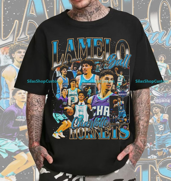 Vintage 90s Basketball Bootleg Style T-Shirt, LaMelo Ball Graphic Tee, LaMelo Ball Shirt, Retro Basketball Shirt, Unisex Oversized T-Shirt.jpg