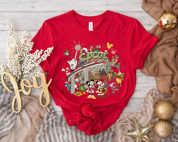 Disney Epcot Christmas Shirt, Disney Christmas Shirt, Merry Christmas Shirt, Xmas Matching shirt, Christmas Party Shirt, Mickey and friends.jpg